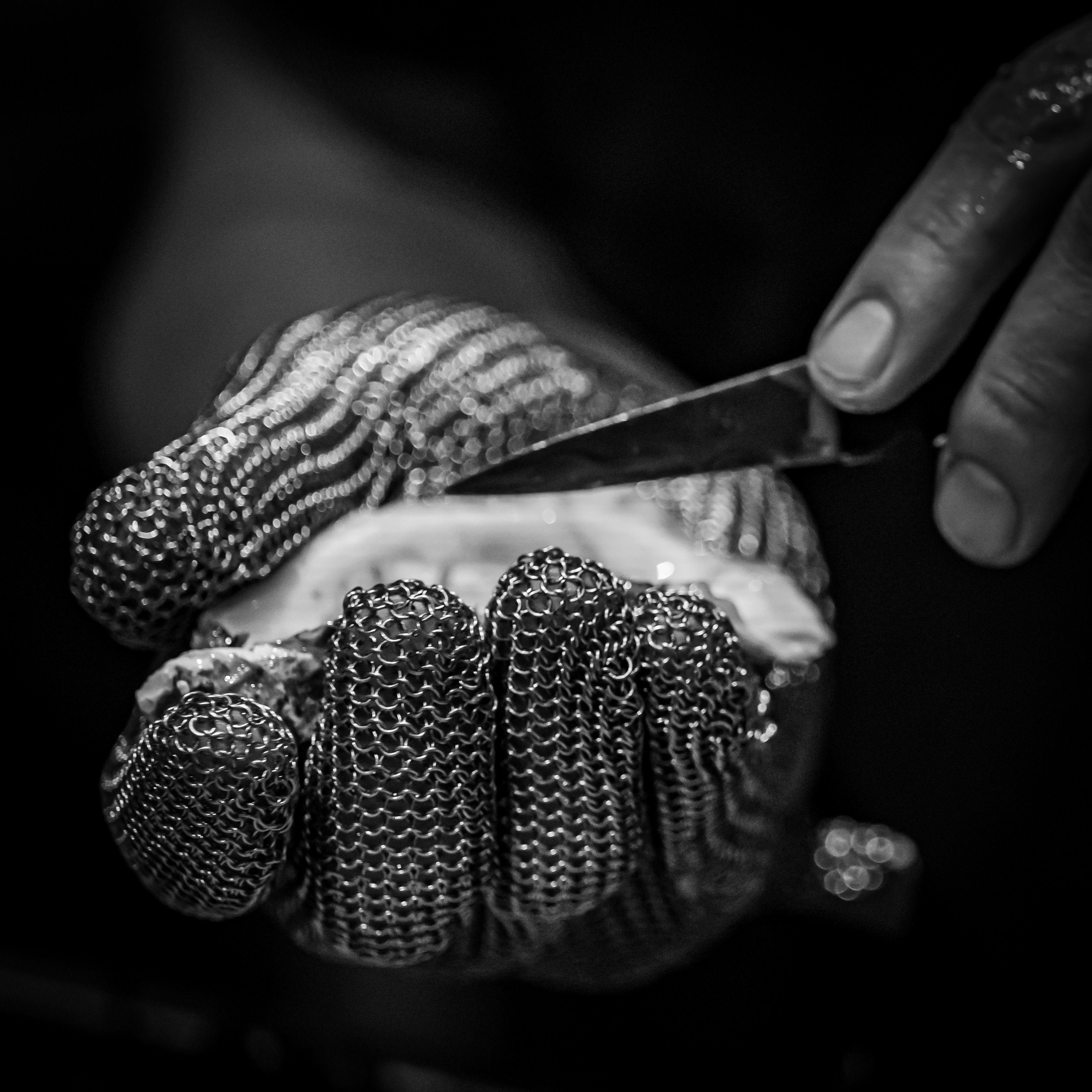 an oyster shucked to order